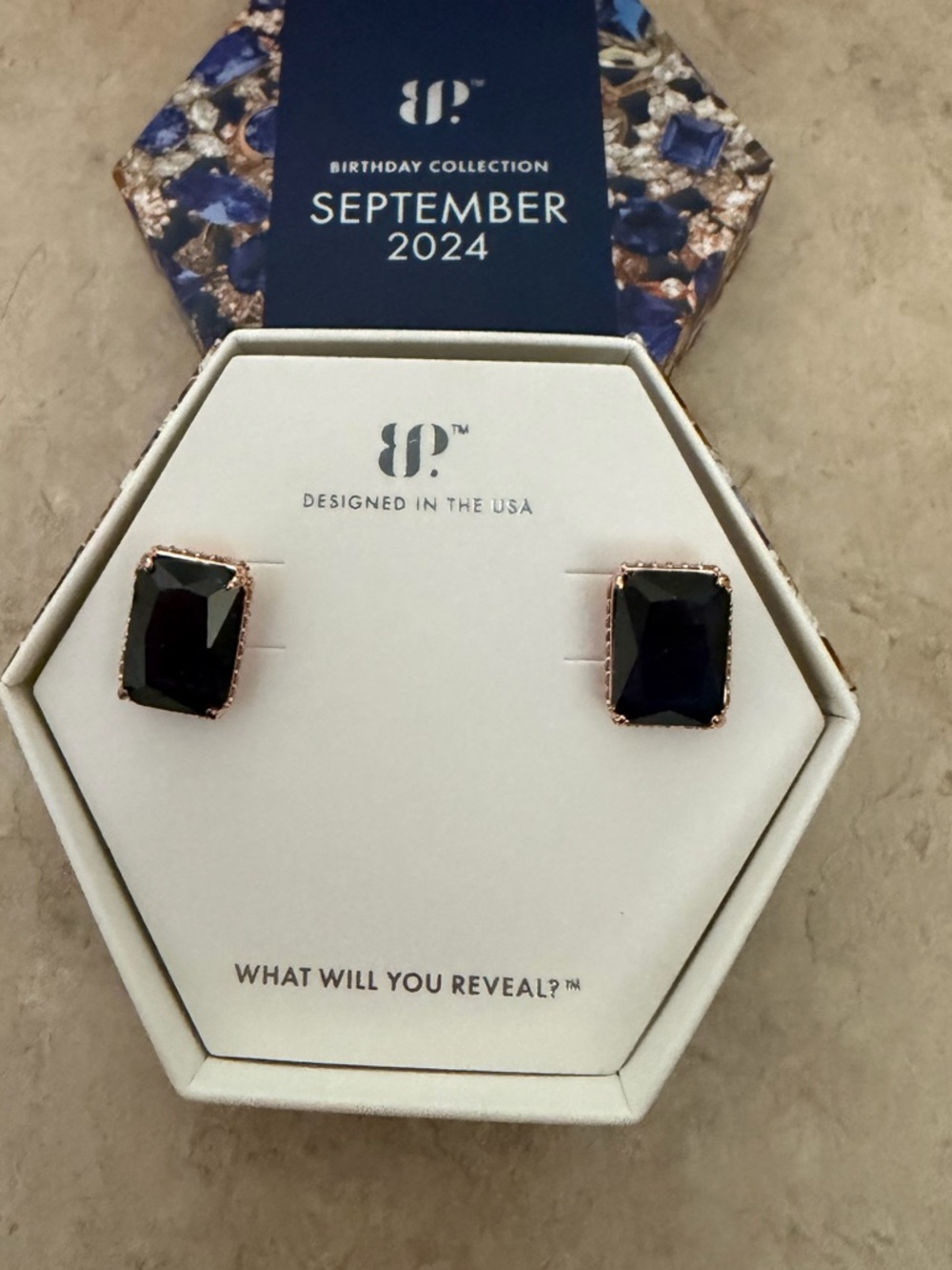BP September Birthday Collection Earrings Cocktails Anyone Rose Gold Plating